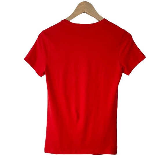 Roberto Cavalli Red Glitter Gold Logo Tee Size M - Picture 8 of 14